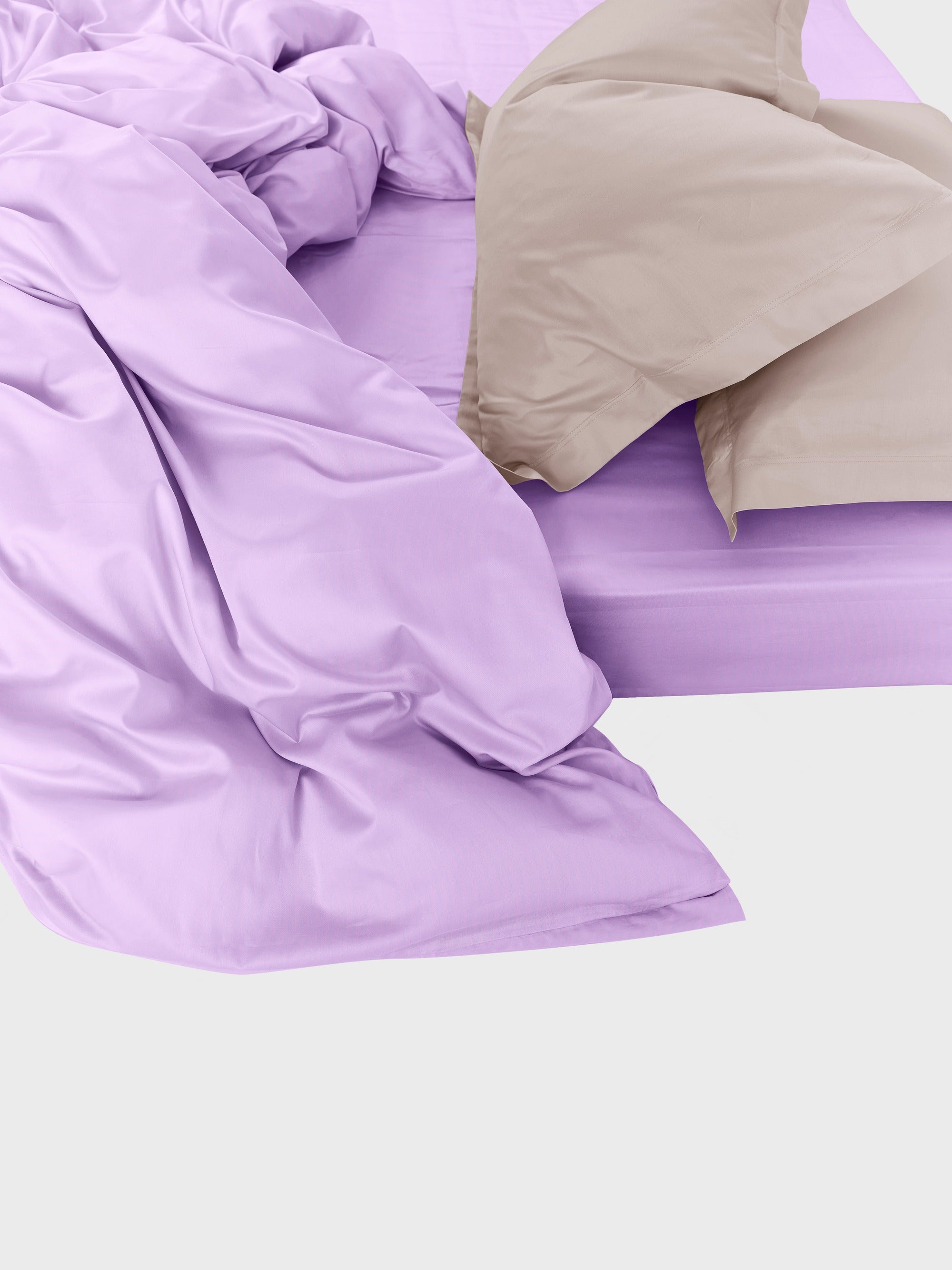 SATEEN DRIFTWOOD BEIGE & LAVENDER MIST Set