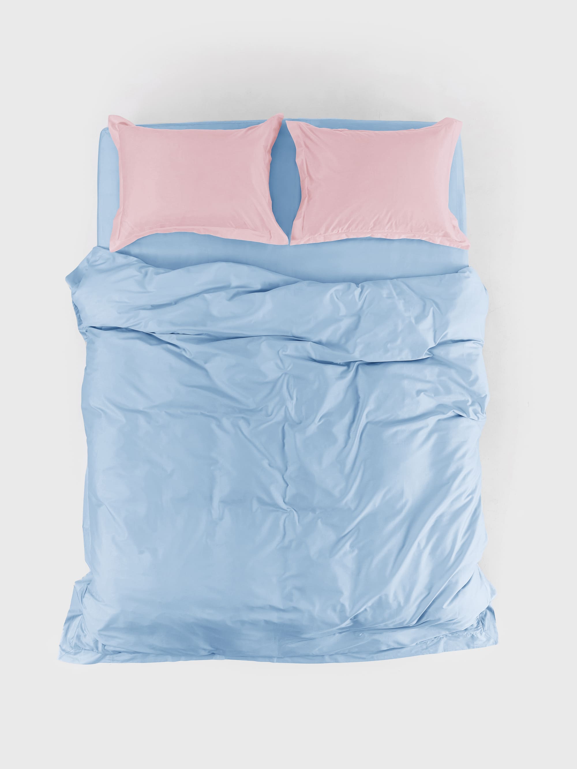 Satin-Set Rosa und Blau